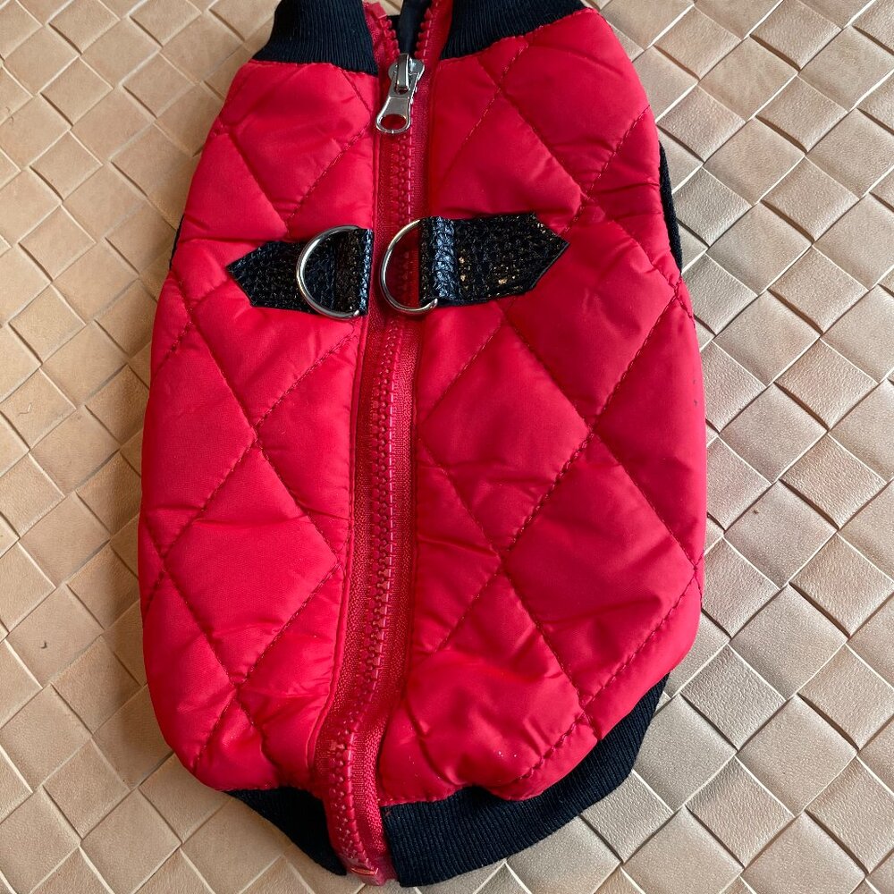 Dog Jacket Zipper Closure Very Small Red New Without Tags